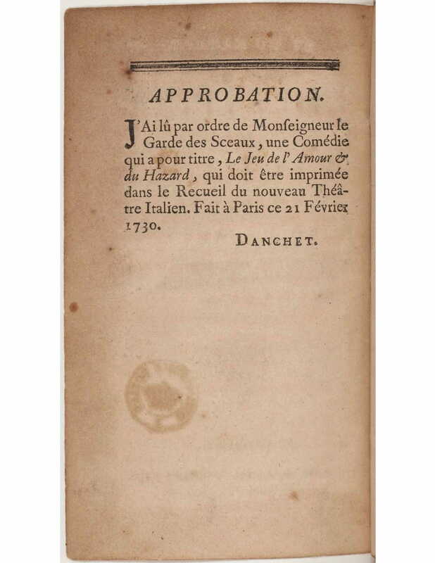 1730 : Le jeu de l’amour et du hasard