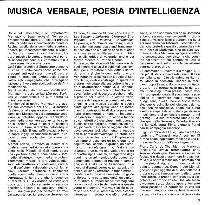 1989 : La sorpresa dell’amore (Sandro Sequi)