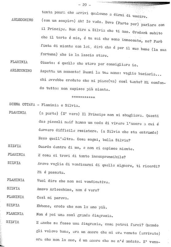 1978 : La doppia incostanza (Andrée Ruth Shammah) script