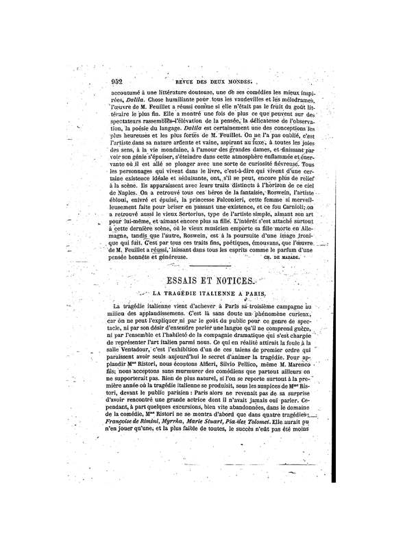 1857 : Le false confidenze, Revue de presse