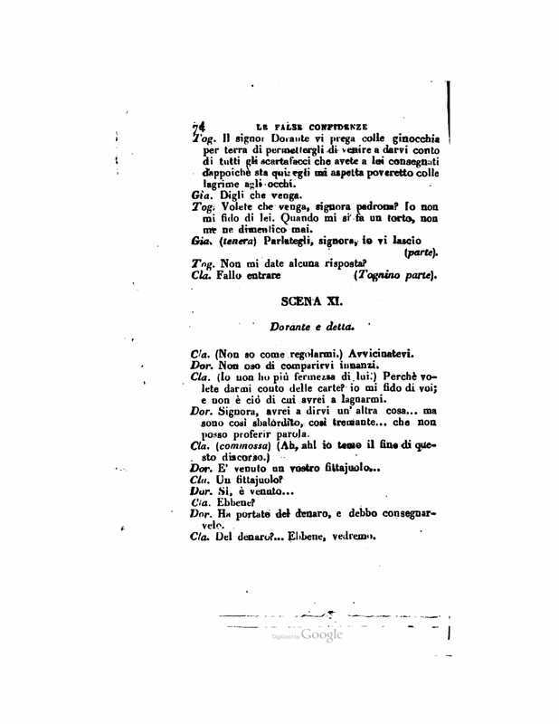 1833 : Le false confidenze