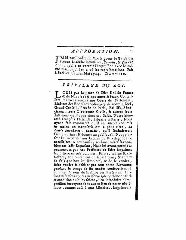 1724 : La double inconstance