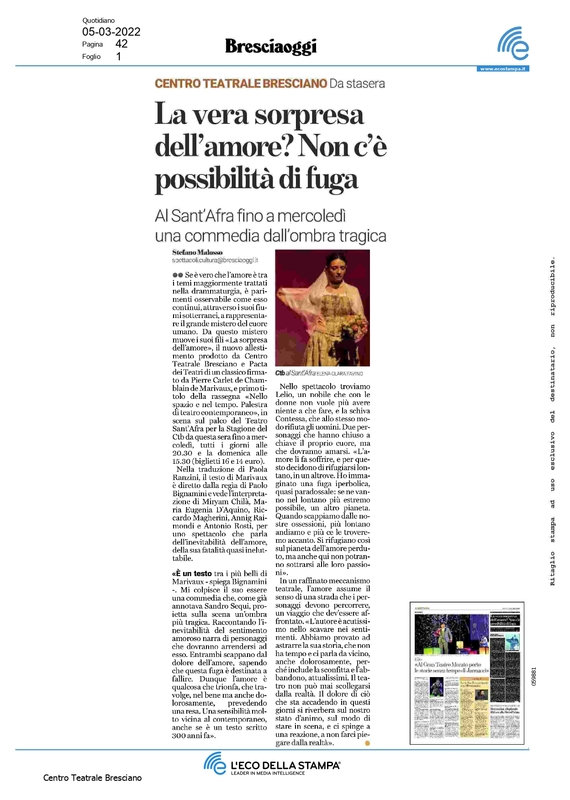2020 : La sorpresa dell’amore (Paolo Bignamini) revue de presse (reprise 2022)