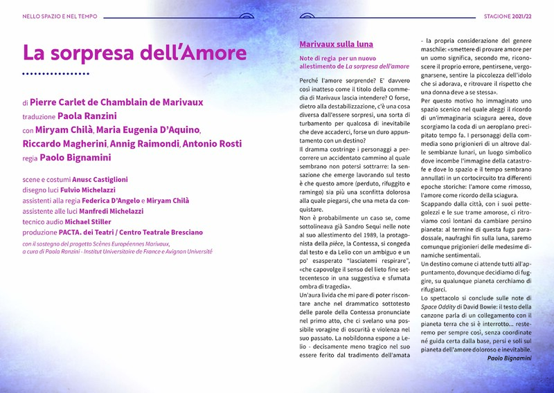 2020 : La sorpresa dell’amore (Paolo Bignamini) programme (reprise 2022)