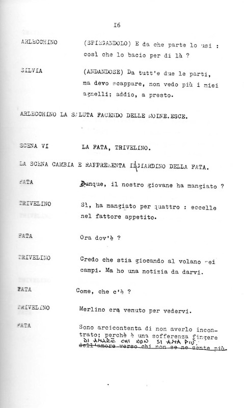 1988 : Arlecchino educato dall’amore (Marco Bernardi) script