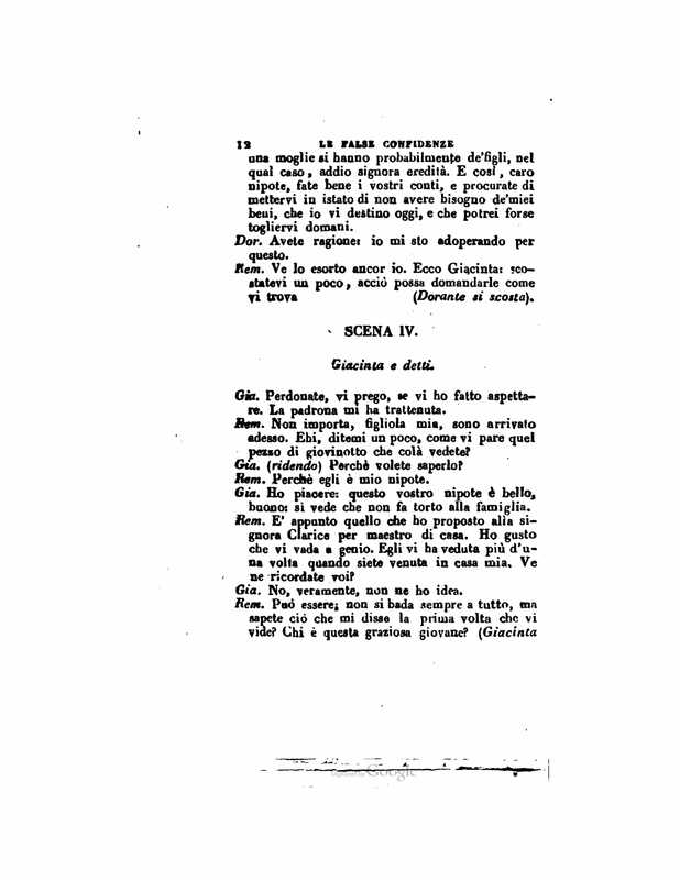 1833 : Le false confidenze