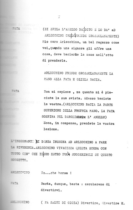 1988 : Arlecchino educato dall’amore (Marco Bernardi) script