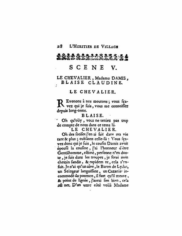 1729 : L’héritier de village