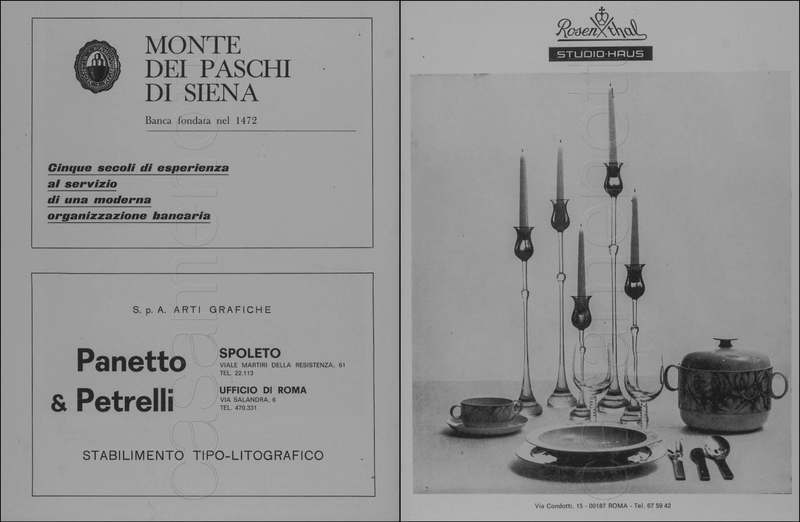 1971 : La finta serva ovvero il furbo punito, Programme du Festival de Spoleto