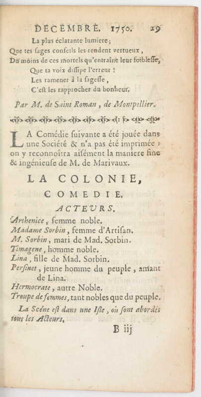 1750 : La colonie