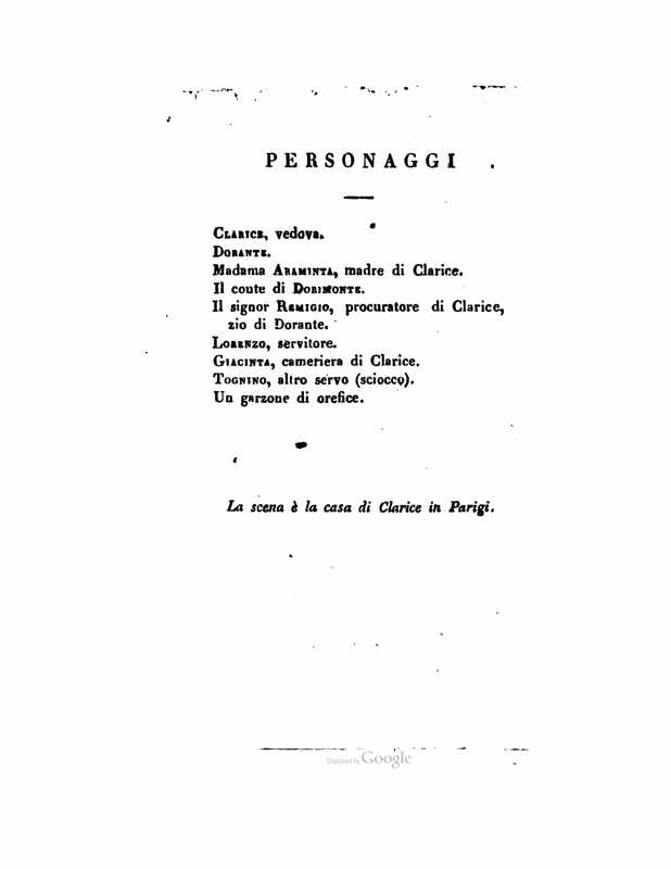 1833 : Le false confidenze