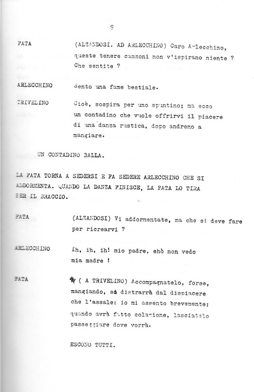 1988 : Arlecchino educato dall’amore (Marco Bernardi) script