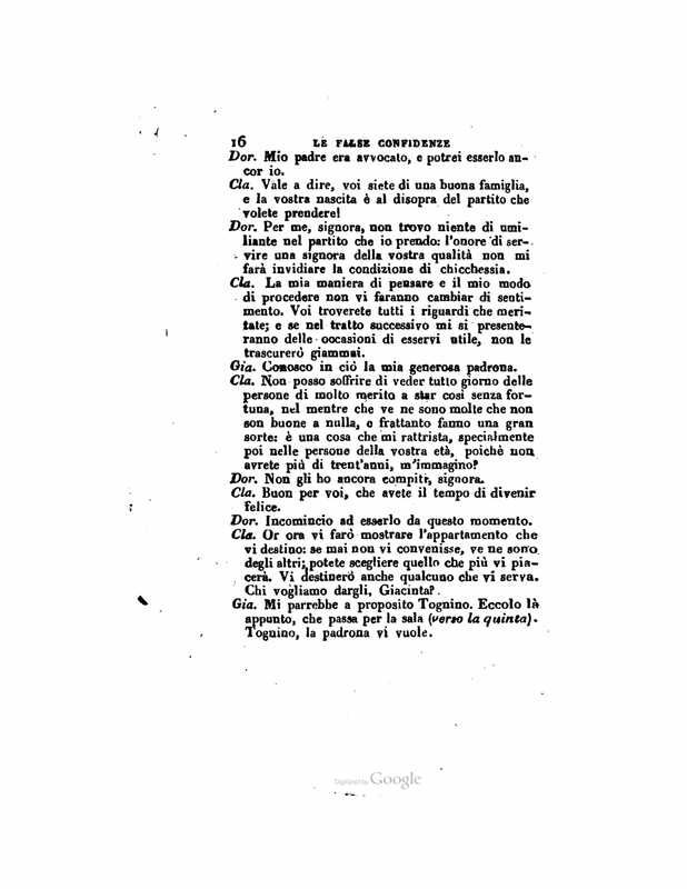 1833 : Le false confidenze