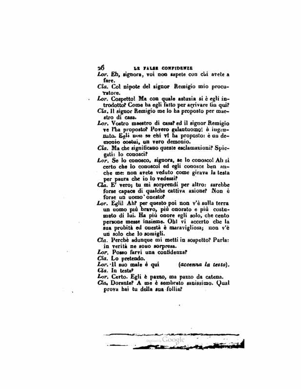 1833 : Le false confidenze