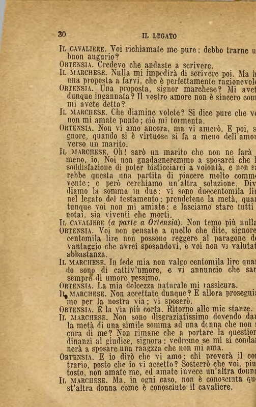 1907 : Il legato (Felicina Sacchetti Parvis)