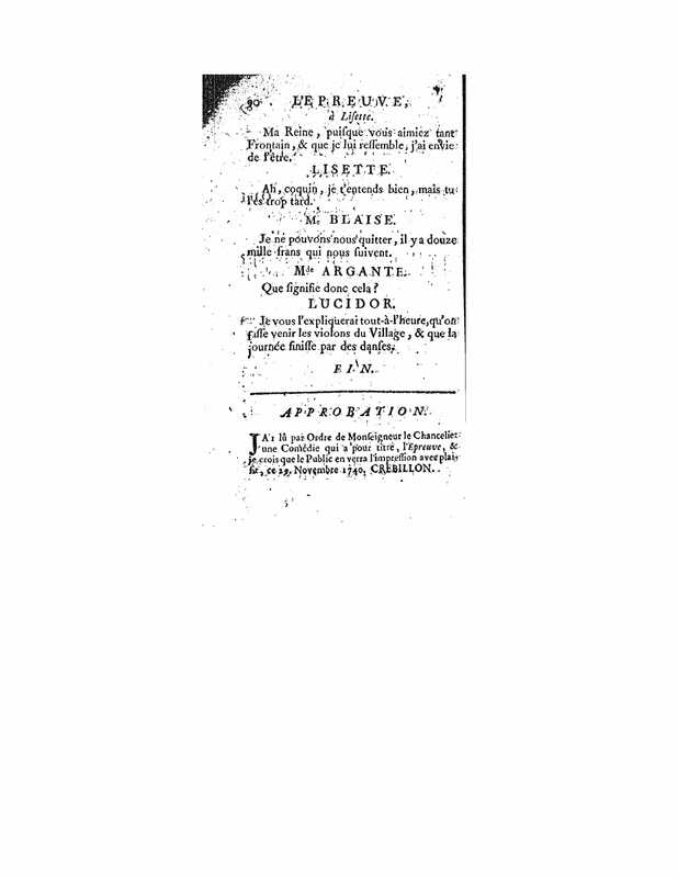 1740 : L’épreuve