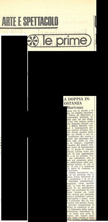 1976 : La doppia incostanza, Revue de presse