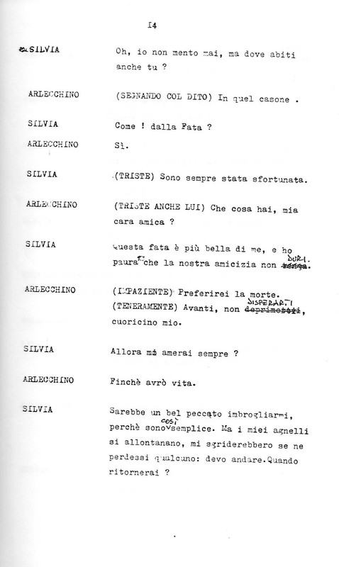 1988 : Arlecchino educato dall’amore (Marco Bernardi) script