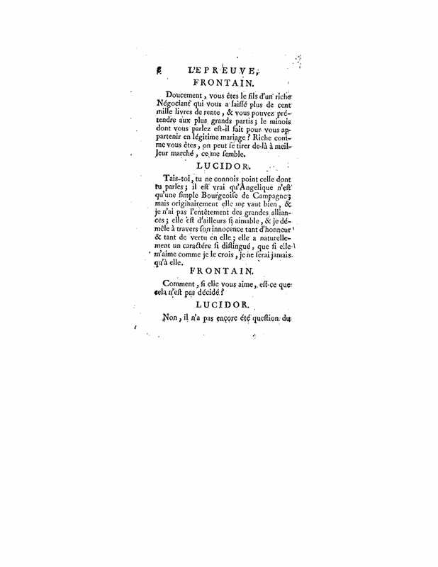 1740 : L’épreuve