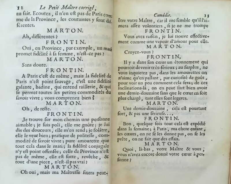 1739 : Le petit-maître corrigé