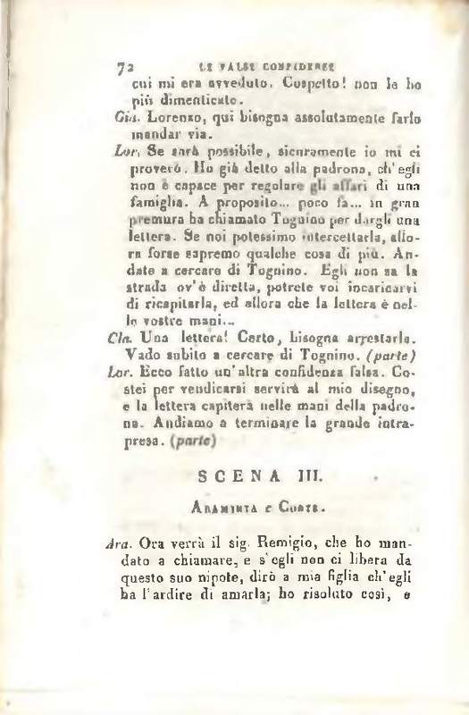 1829 : Le false confidenze [Salvatore Fabbrichesi, 1816]