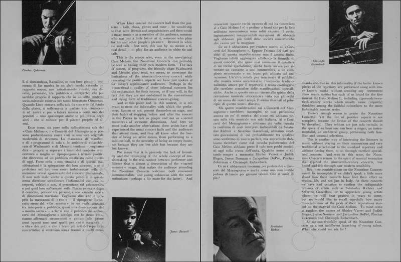 1971 : La finta serva ovvero il furbo punito, Programme du Festival de Spoleto