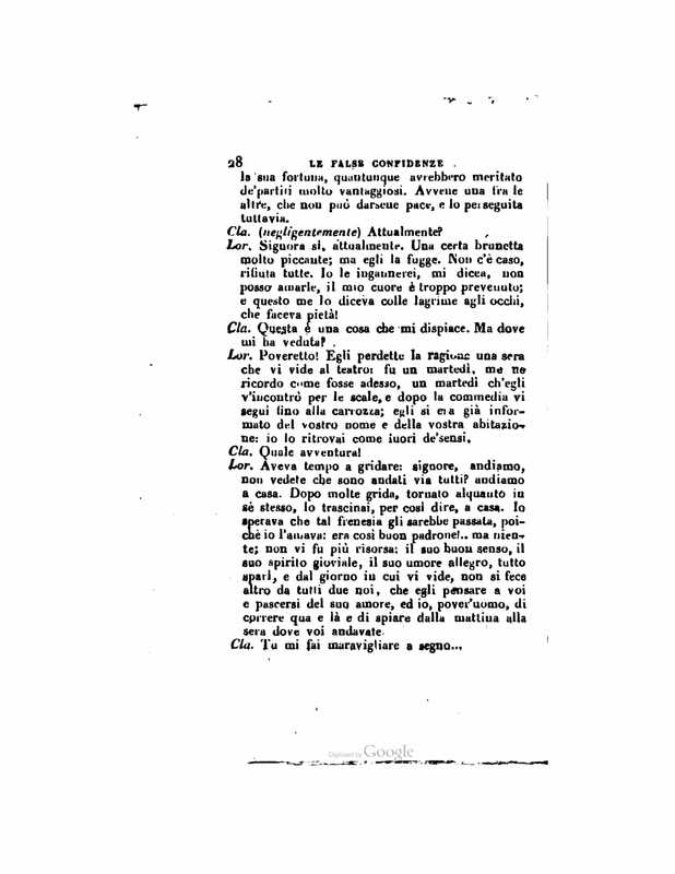 1833 : Le false confidenze