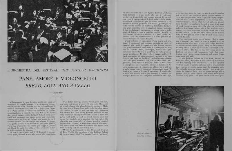 1971 : La finta serva ovvero il furbo punito, Programme du Festival de Spoleto