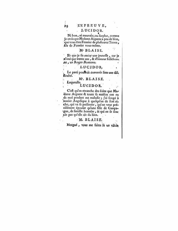 1740 : L’épreuve
