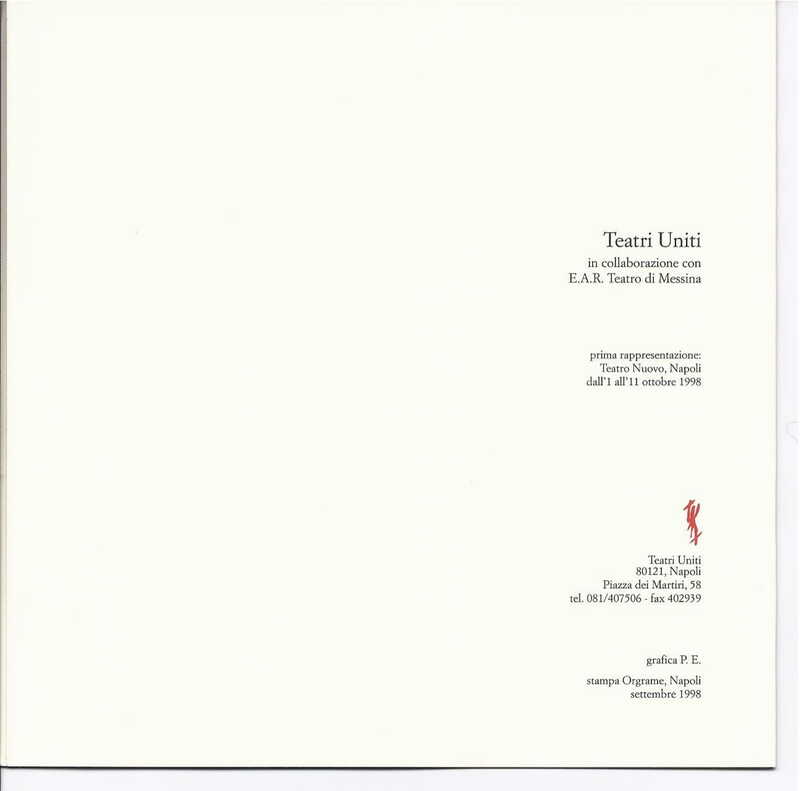 1998 : Le false confidenze (Toni Servillo), Programme 1998