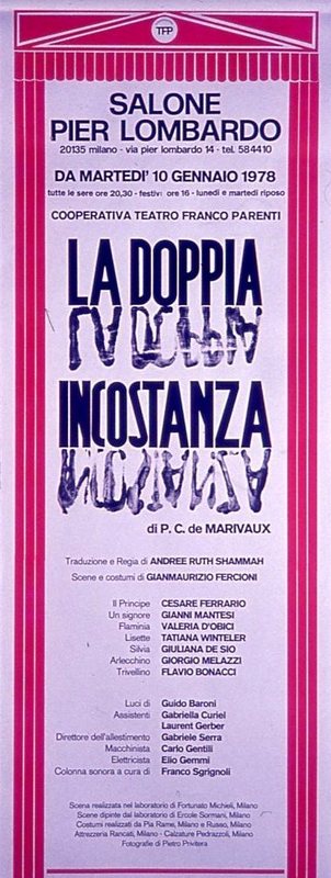 1978 : La doppia incostanza (Andrée Ruth Shammah) affiche