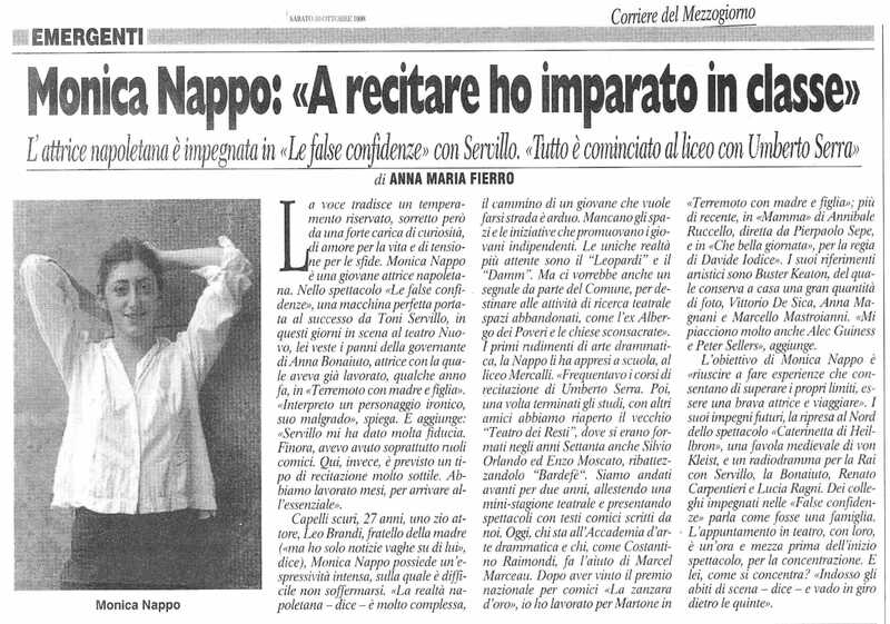 1998 : Le false confidenze (Toni Servillo), Revue de presse