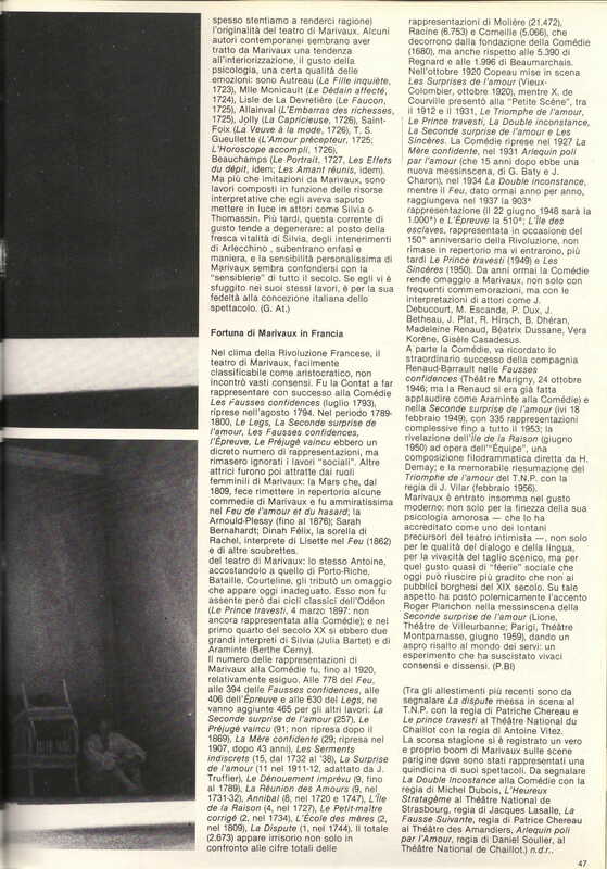 1985 : Il trionfo dell’amore, Programme