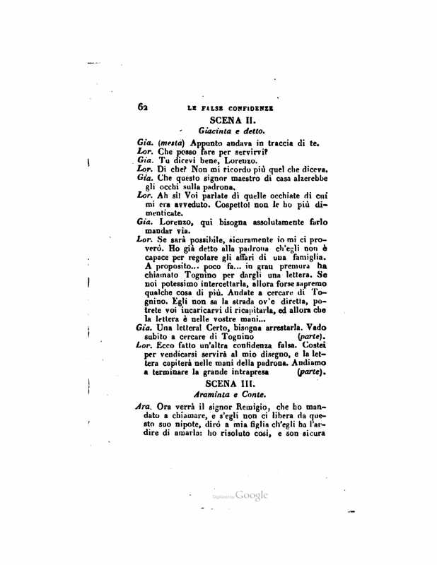 1833 : Le false confidenze