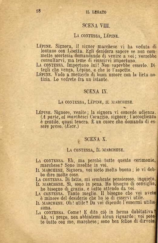 1907 : Il legato (Felicina Sacchetti Parvis)