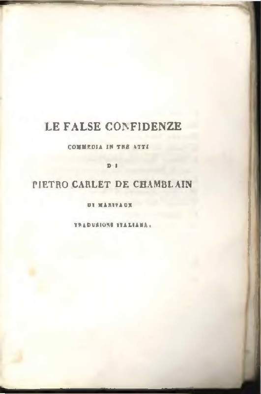 1829 : Le false confidenze [Salvatore Fabbrichesi, 1816]