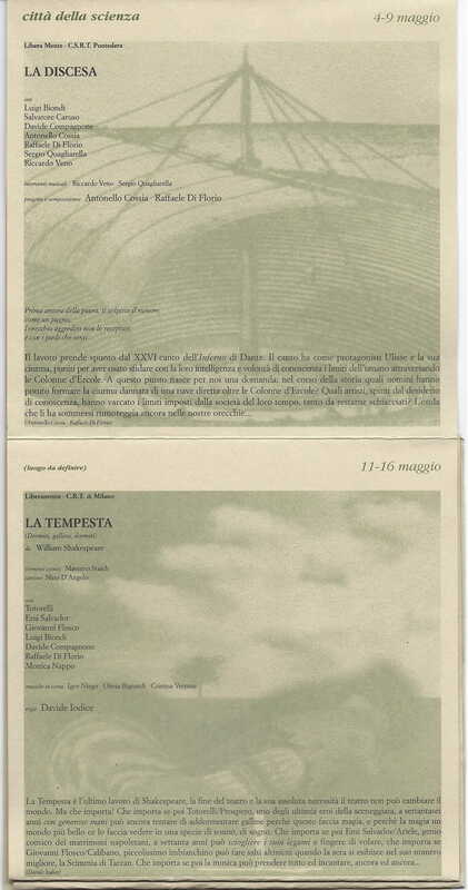 1998 : Le false confidenze (Toni Servillo), Programme 1998