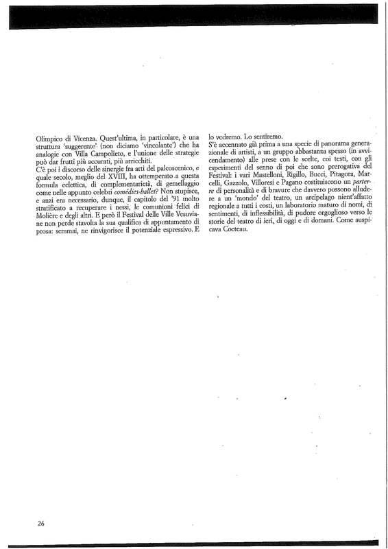 1991 : La finta serva, Programme