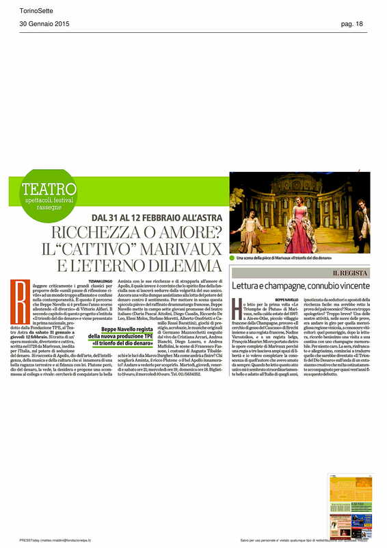 2015 : Il trionfo del dio denaro, Revue de presse