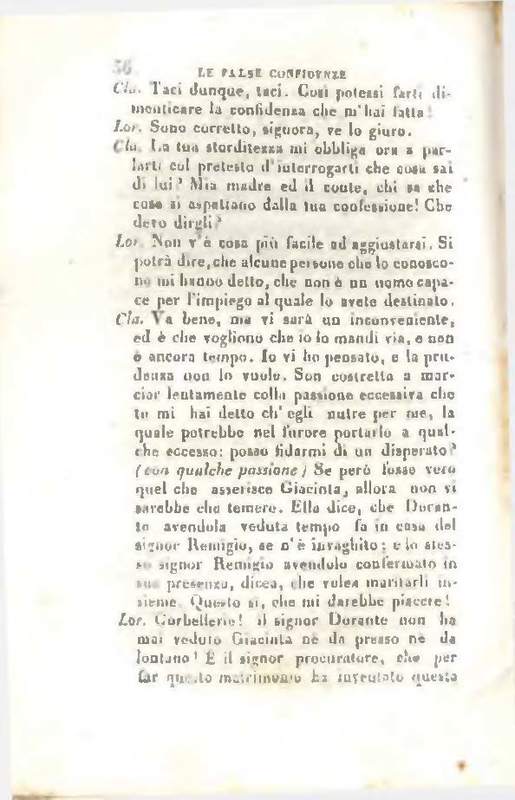 1829 : Le false confidenze [Salvatore Fabbrichesi, 1816]