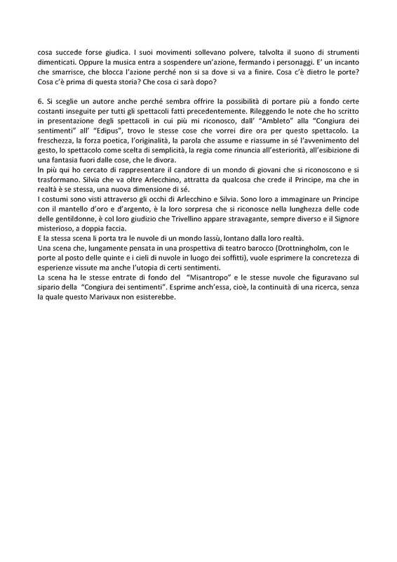 1978 : La doppia incostanza (Andrée Ruth Shammah) notes de mise en scène