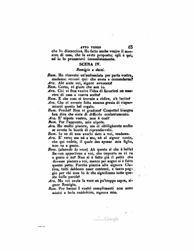 1833 : Le false confidenze