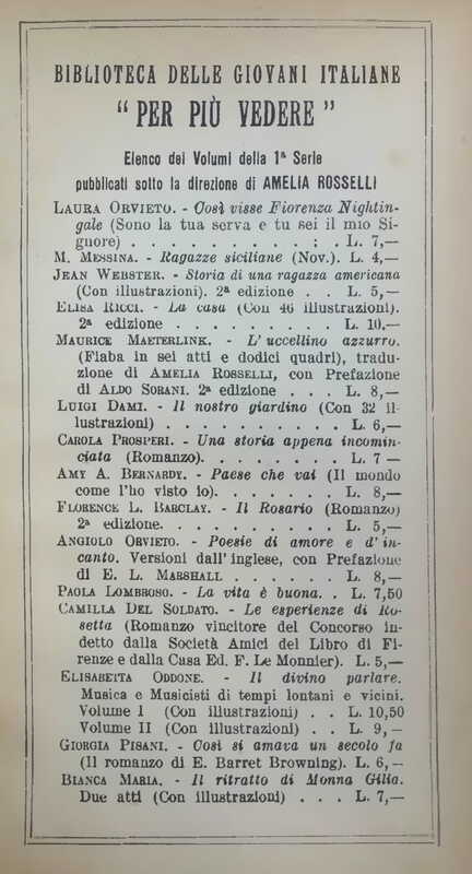 1930 : Il lascito (Maria Luisa Fanciulli)