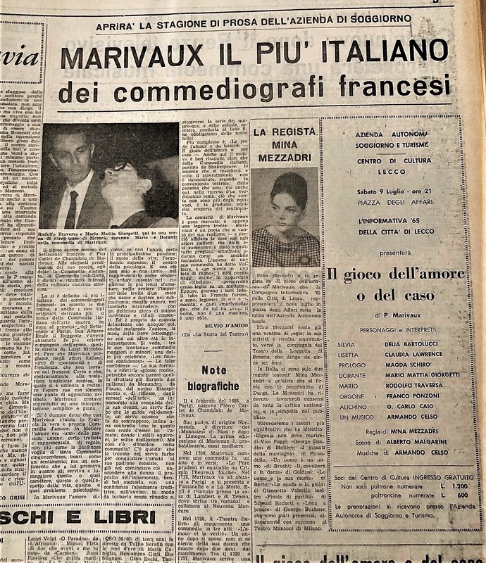 1966 : Il gioco dell’amore e del caso, Revue de presse