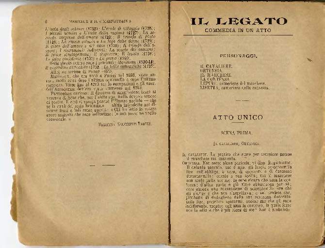 1907 : Il giuoco dell’amore e del caso (Felicina Sacchetti Parvis)