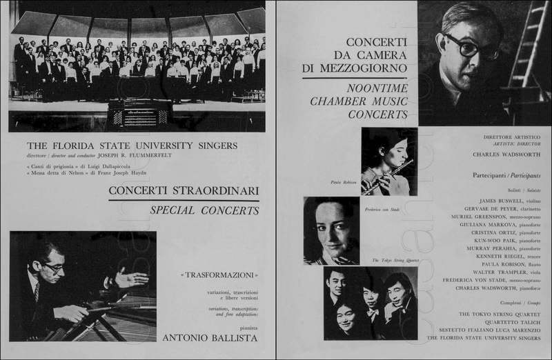1971 : La finta serva ovvero il furbo punito, Programme du Festival de Spoleto