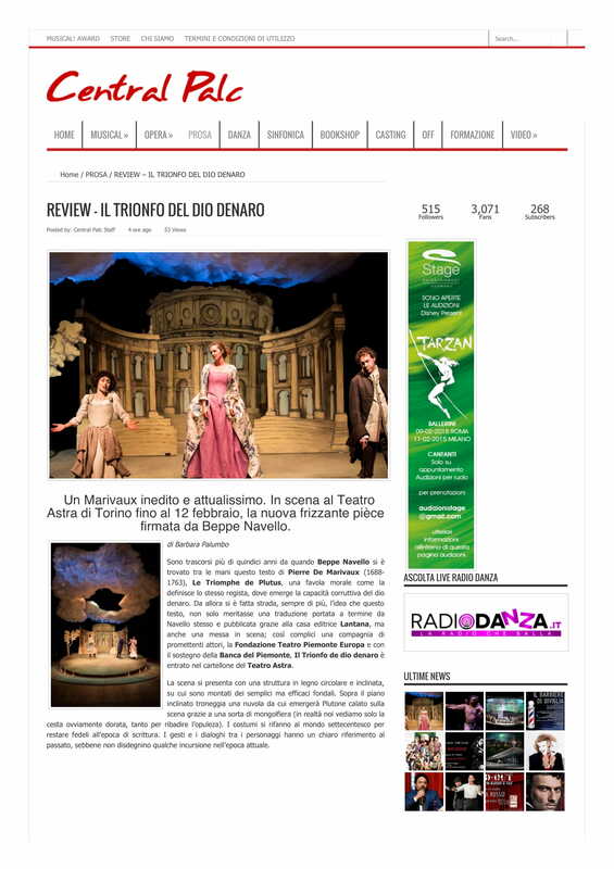 2015 : Il trionfo del dio denaro, Revue de presse