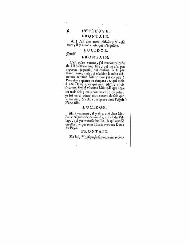 1740 : L’épreuve