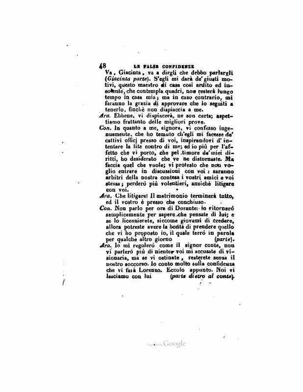 1833 : Le false confidenze