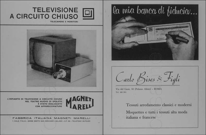 1971 : La finta serva ovvero il furbo punito, Programme du Festival de Spoleto